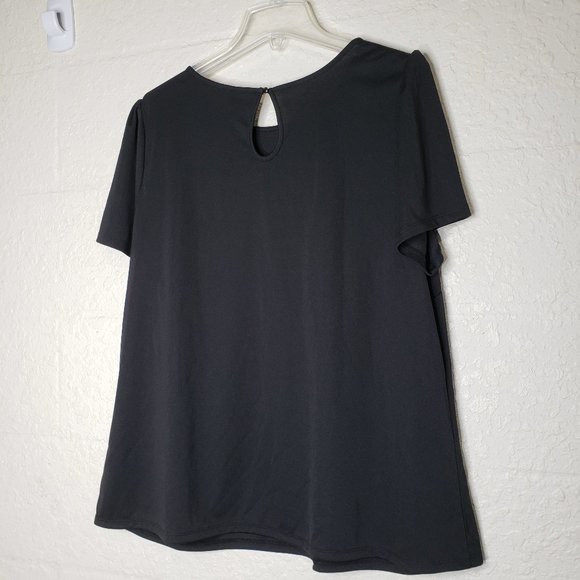 NWT Worthington Black Flounce Sleeve Top Size 0X - Picture 12 of 16